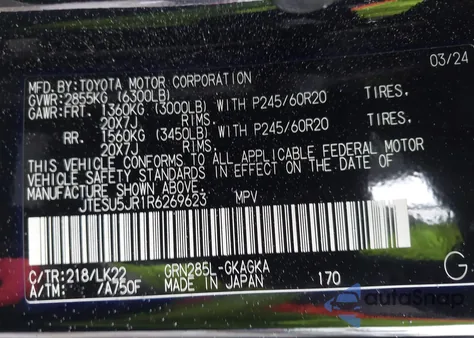 2024 Toyota 4Runner Trd Sport from USA, damaged, VIN JTESU5JR1R6269623